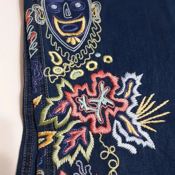 Escada vintage embroidered mom jeans sz 27 waist unique custom rare - Picture 6 of 15